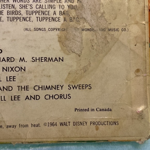 Rare Vintage Walt Disney Mary Poppins LP Long Play33 1/2​​ - Picture 6 of 16